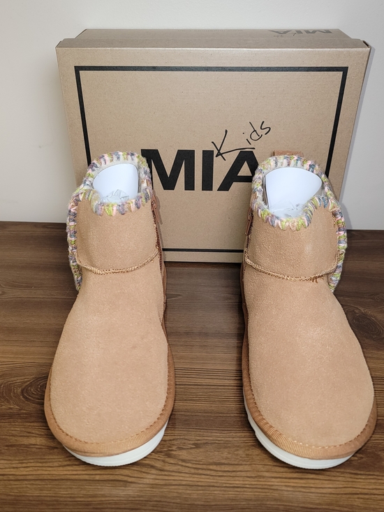 MIA Other - MIA Kids Tan Suede Cozy Ankle Boots - Size 5 Big Kid